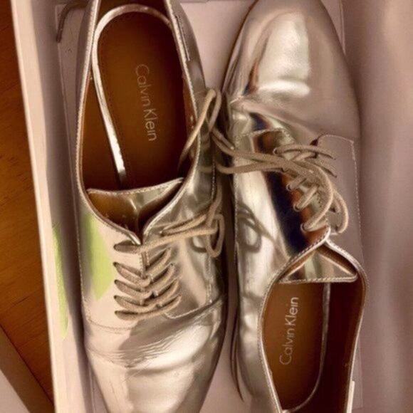 Calvin Klein Camella Oxford Shoe silver size 8 - Picture 5 of 14